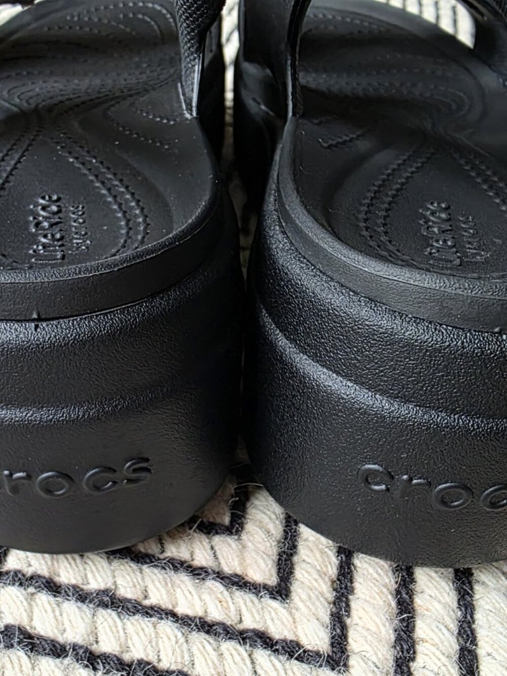 CROCS Black Platform Slingback Sandals - Picture 6 of 8
